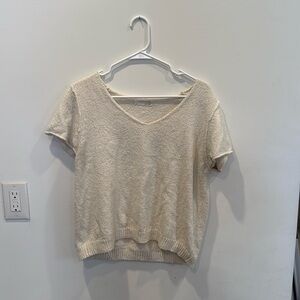 Anthropology Short Sleeve Knot Material Top